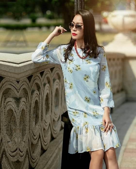 Đầm Suông Hoa Hạ Vàng DRE104 - Hity