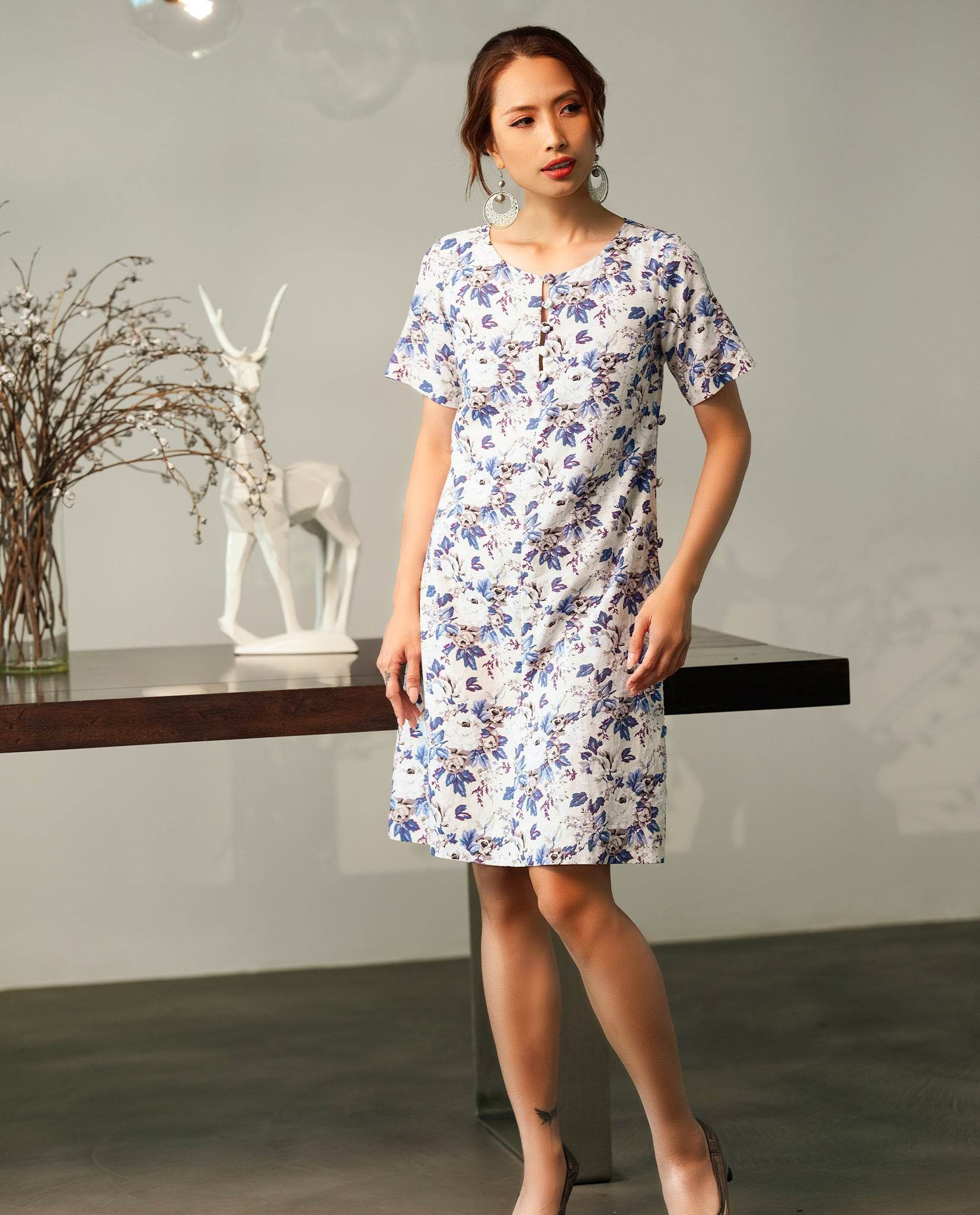 Đầm Linen Suông Mẫu Đơn DRE124 - Hity