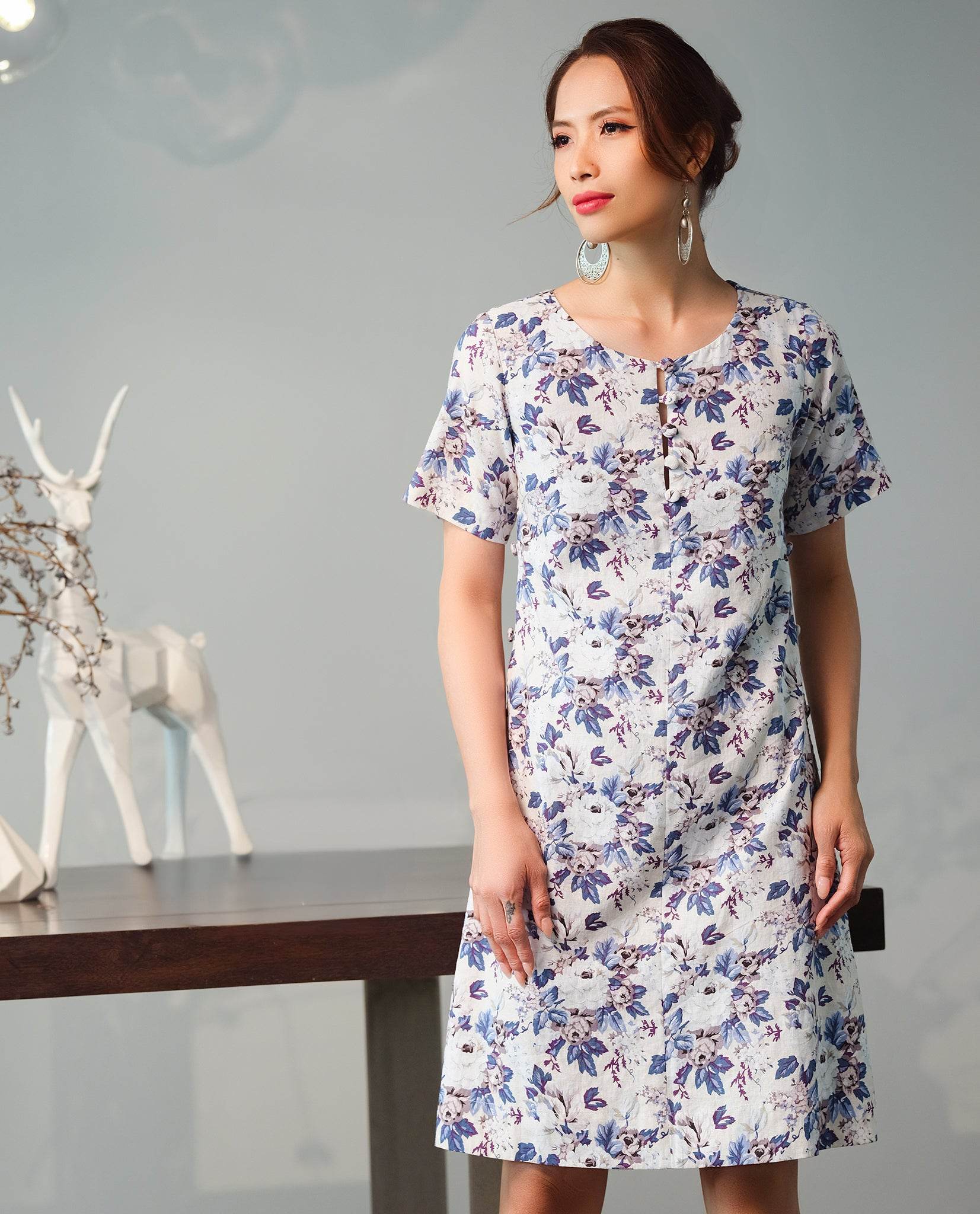 Đầm Linen Suông Mẫu Đơn DRE124 - Hity