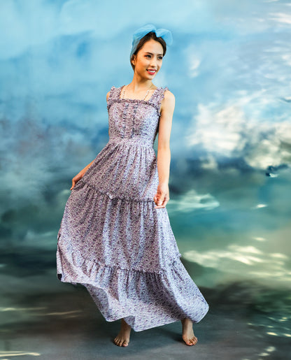 Đầm maxi cotton hoa nhí thời trang Hity DRE161