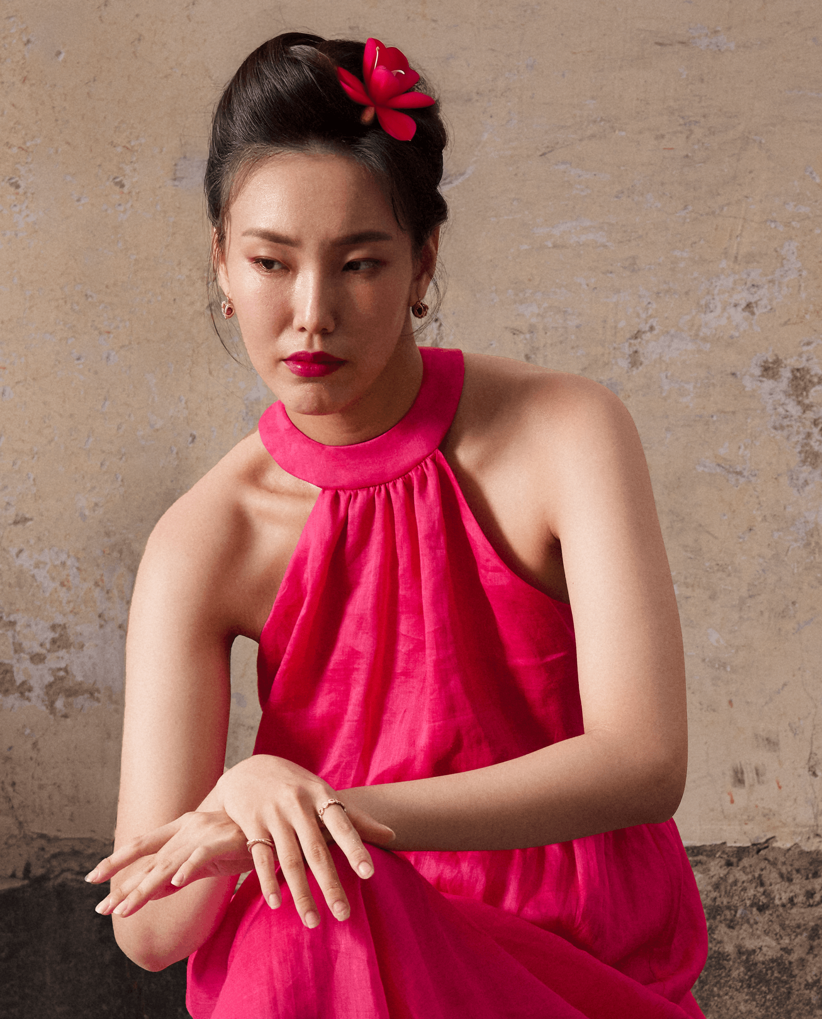 Đầm Maxi Cổ Yếm Đào Tơ DRE184 - Hity