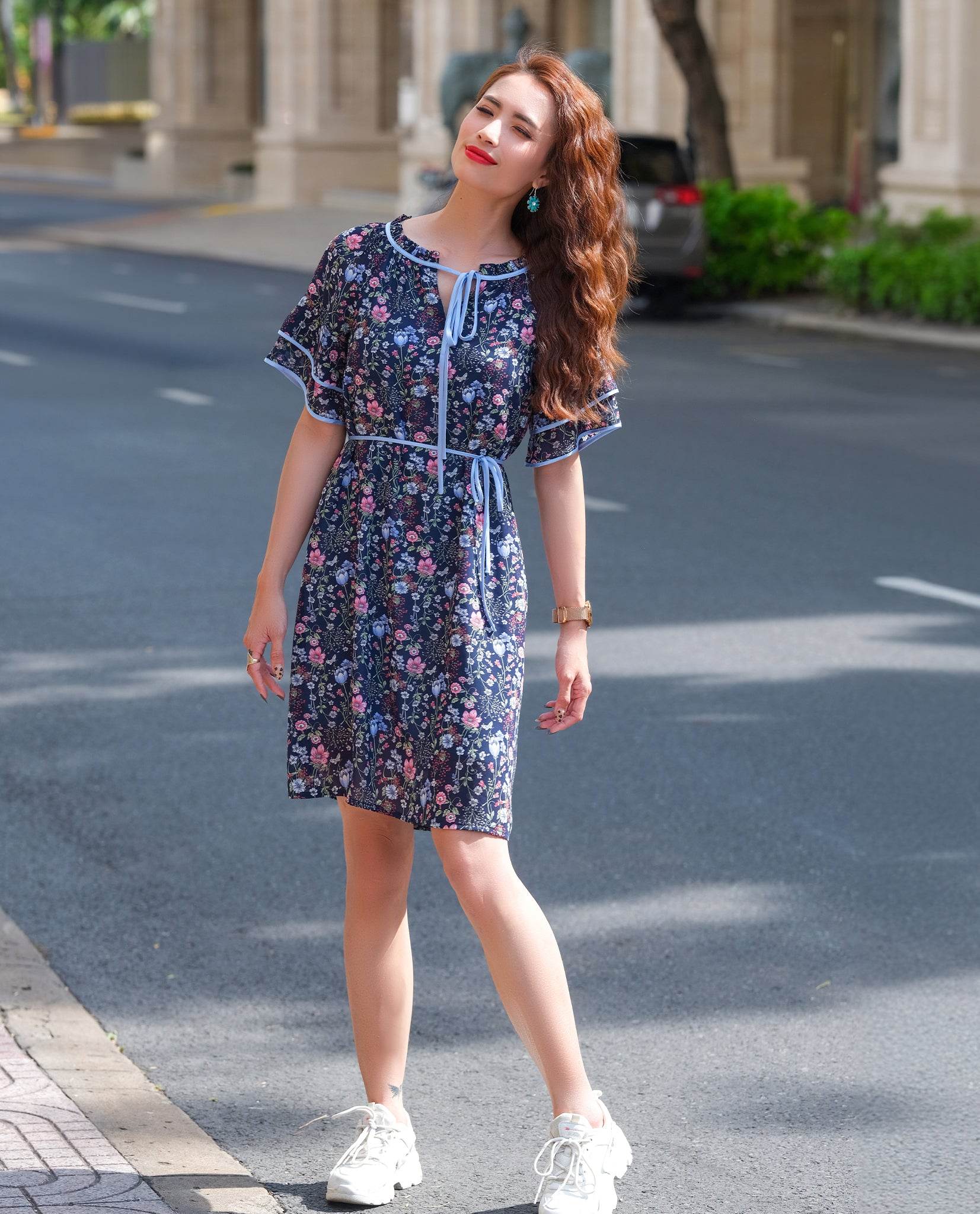 Đầm Suông Hoa Leo DRE148 - Hity