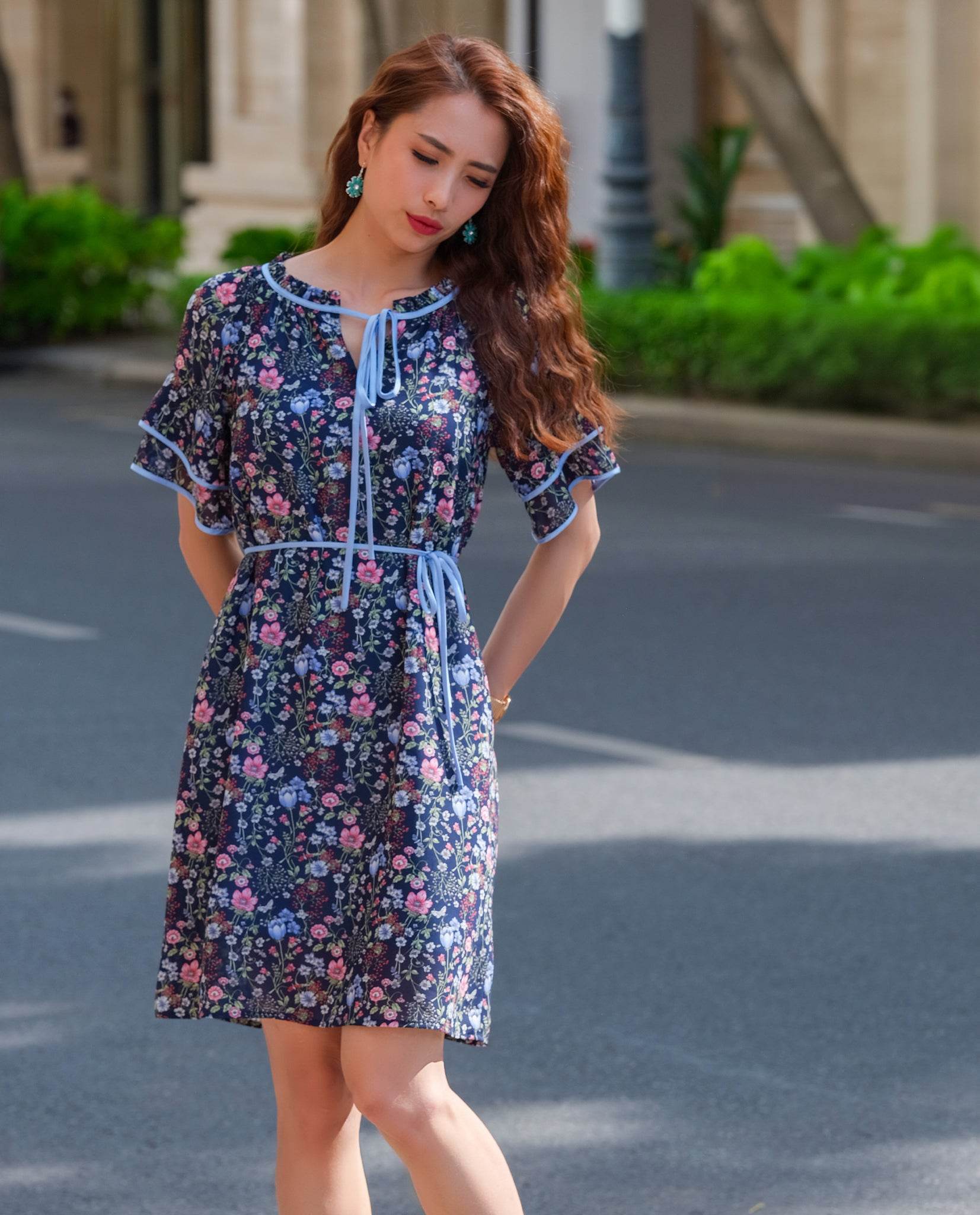 Đầm Suông Hoa Leo DRE148 - Hity