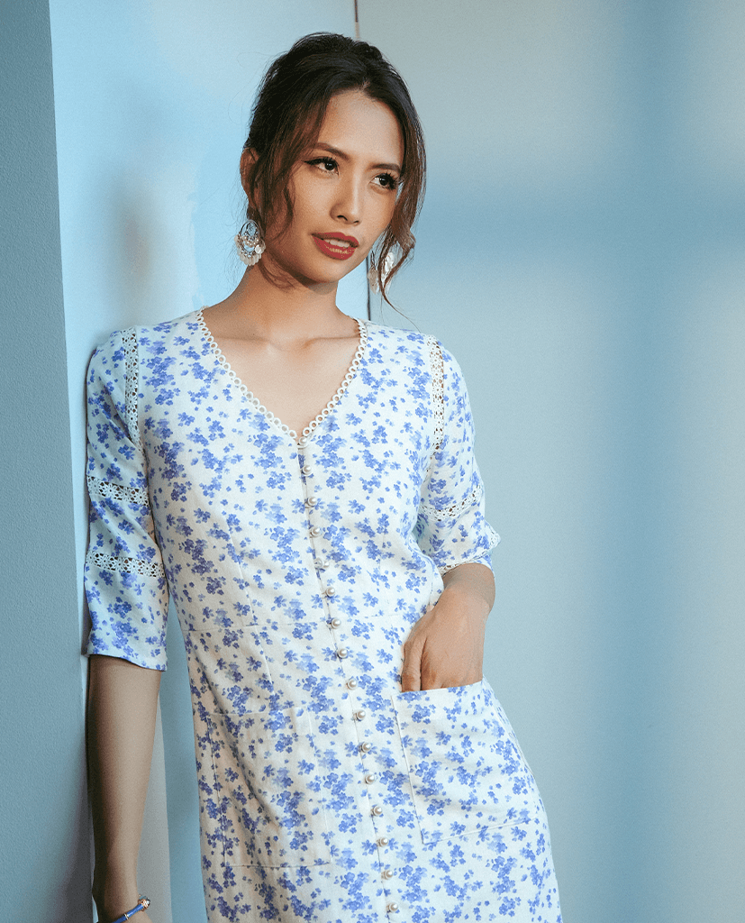 Đầm Suông Linen Tịnh Lam DRE137 - Hity