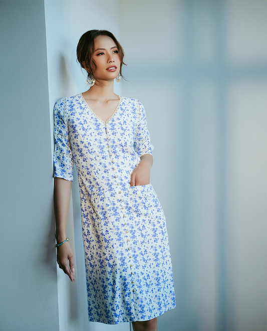 Đầm Suông Linen Tịnh Lam DRE137