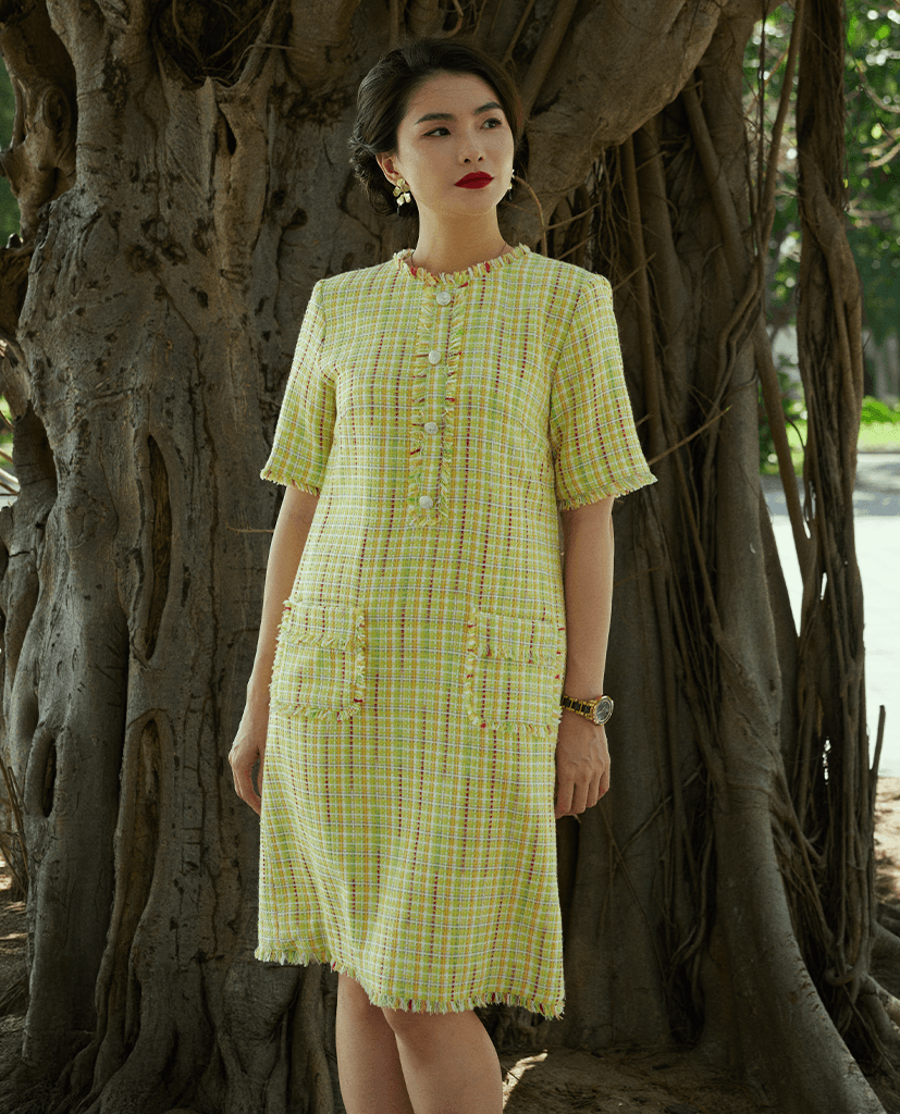 Đầm Suông Tweed Nhã Tích DRE213 - Hity