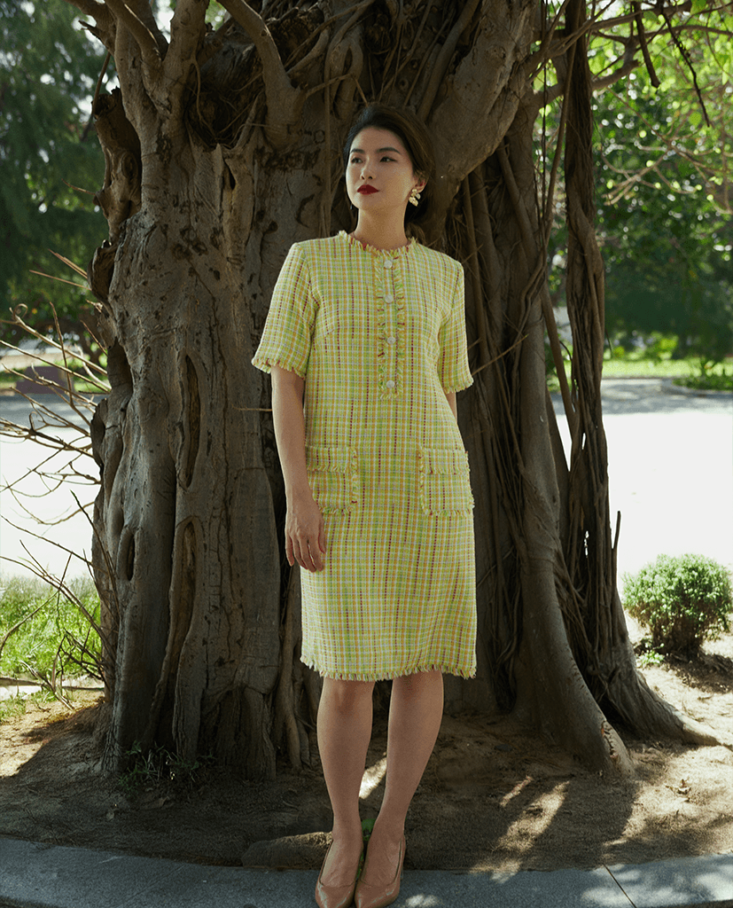 Đầm Suông Tweed Nhã Tích DRE213 - Hity