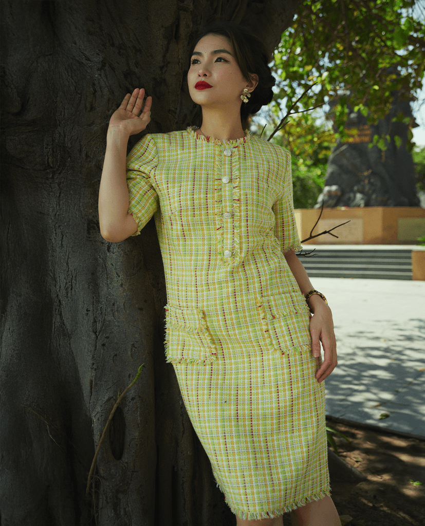 Đầm Suông Tweed Nhã Tích DRE213 - Hity