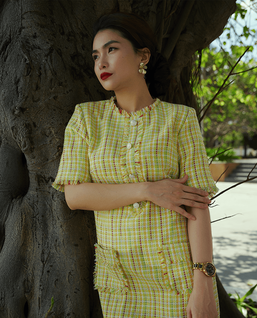 Đầm Suông Tweed Nhã Tích DRE213 - Hity