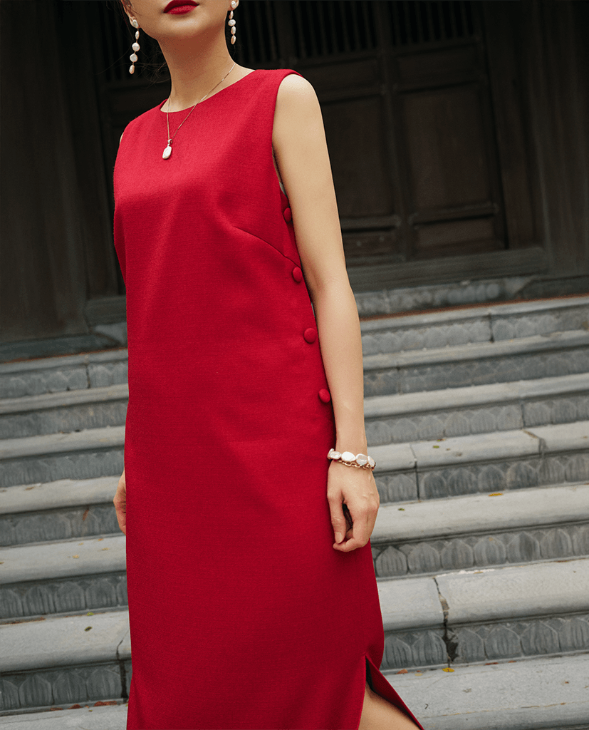 Đầm Xẻ Tweed Lộc DRE223 - Hity