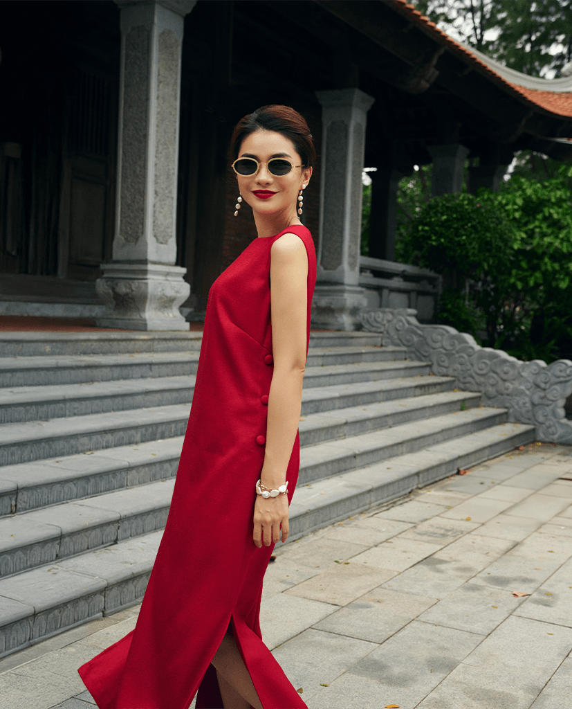 Đầm Xẻ Tweed Lộc DRE223 - Hity