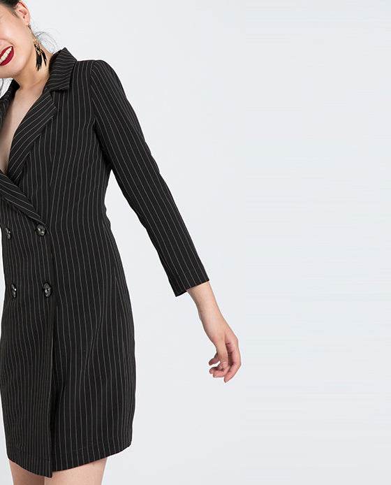 Đầm Blazer Sọc Ô DRE080 - Hity