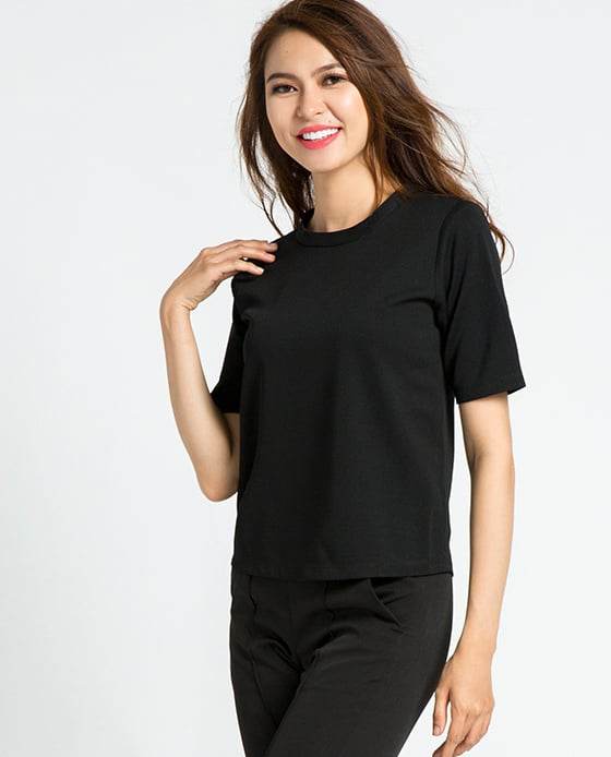 Áo Tshirt Phối Voan Noir TOP071 - Hity