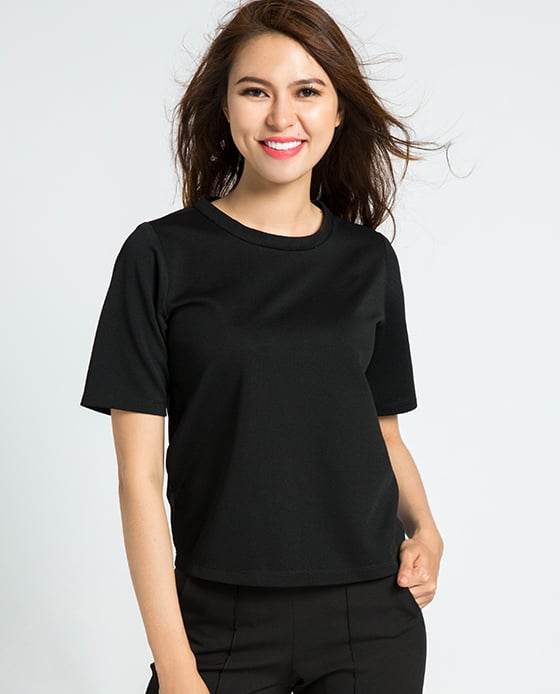 Áo Tshirt Phối Voan Noir TOP071 - Hity