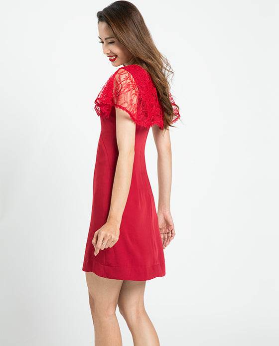 Đầm Ôm Phối Ren Lửa DRE086 - Hity