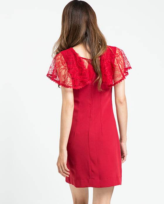 Đầm Ôm Phối Ren Lửa DRE086 - Hity