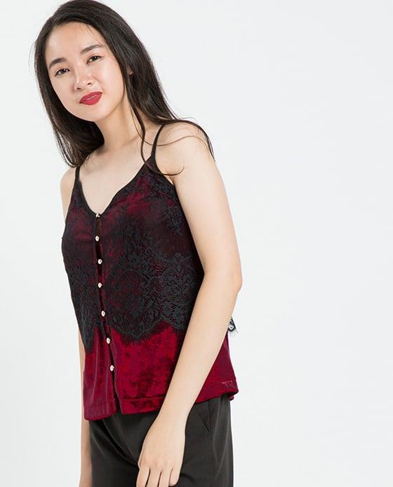 Áo Hai Dây Nhung Mật Ngọc TOP080