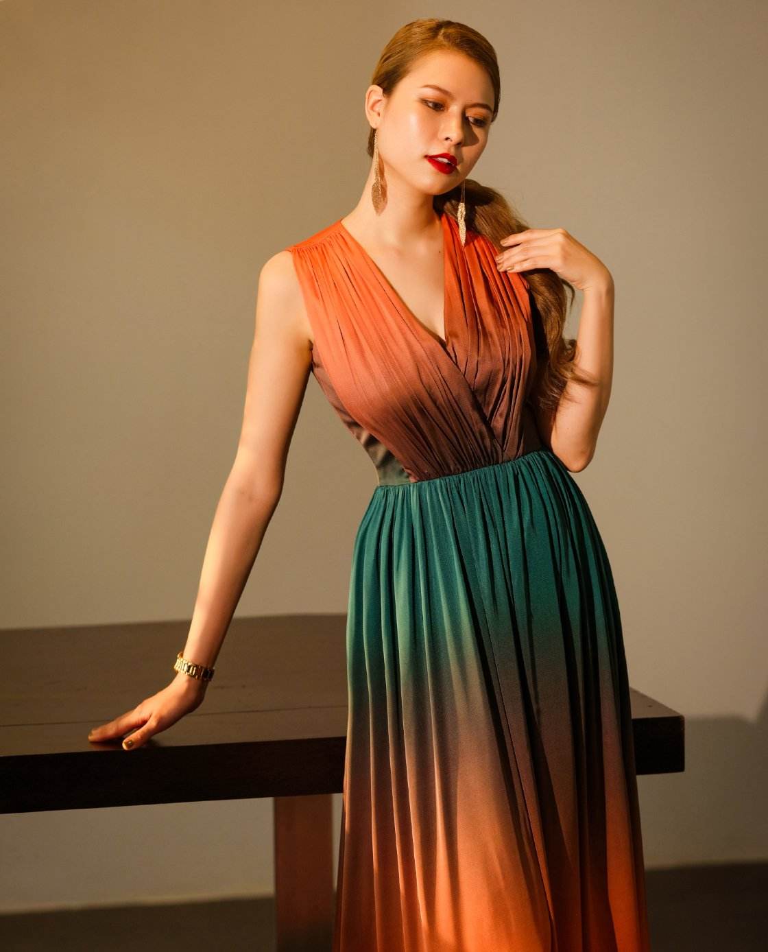 Đầm Maxi Ombre Hoàng Hôn DRE165 - Hity