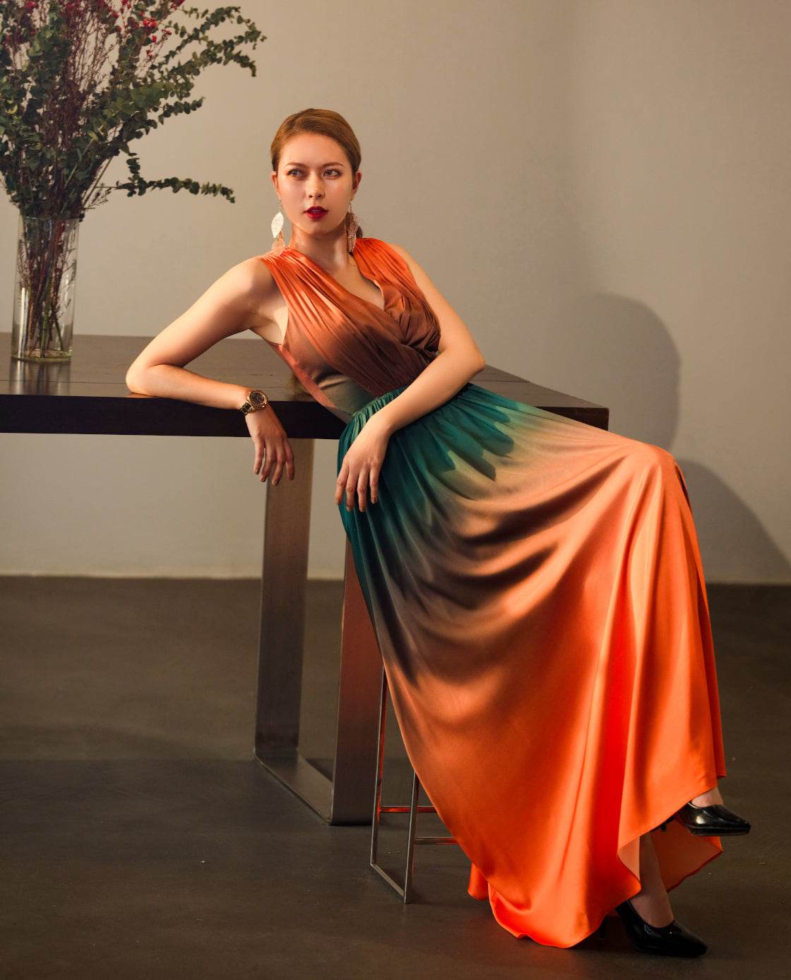 Đầm Maxi Ombre Hoàng Hôn DRE165 - Hity