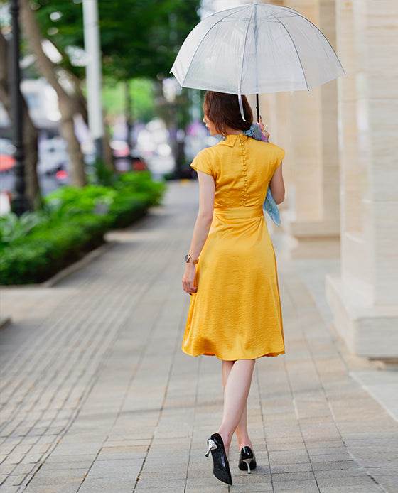 Đầm Cổ Sam Tuscany DRE145 Vàng Hoàng Yến - Hity