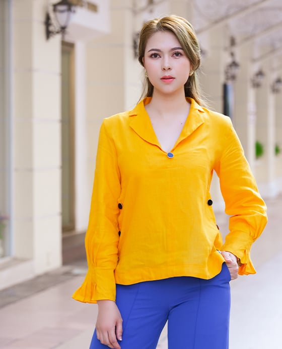 Áo Cổ Ve Linen Susan TOP148