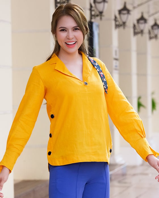 Áo Cổ Ve Linen Susan TOP148