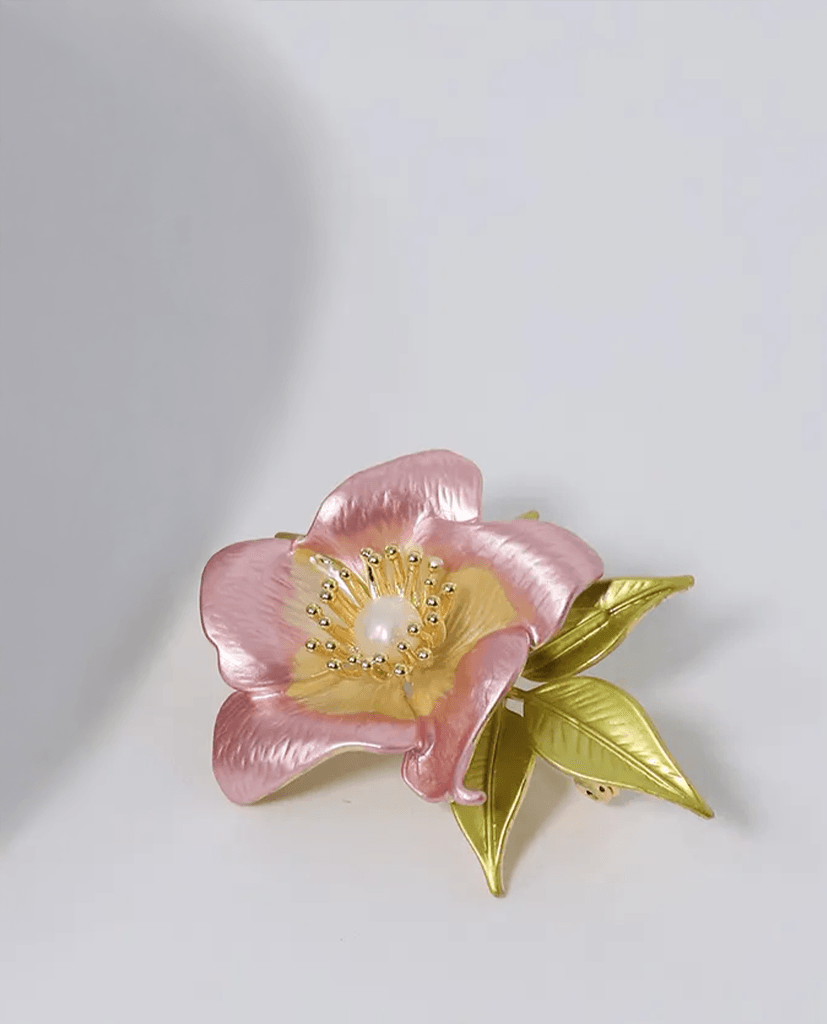 Cài Áo Ngọc Trai Baroque Hồng Hoa - Hity