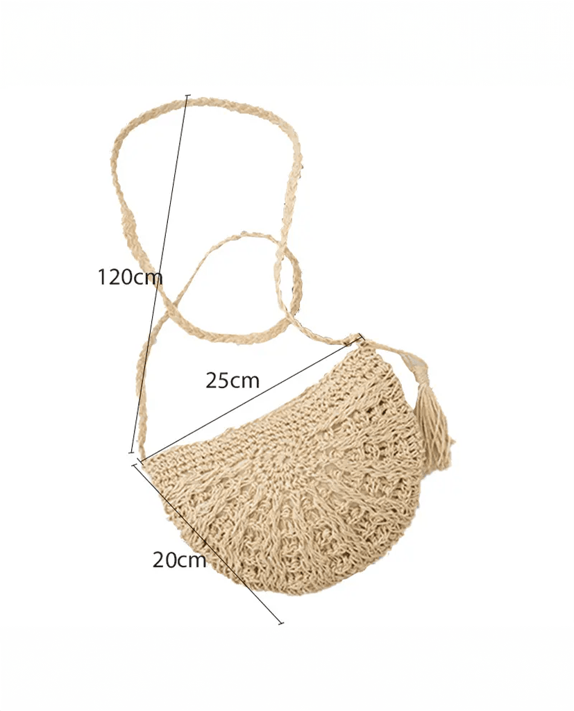 Giỏ Cói Đeo Chéo Bán Nguyệt ACC007 - Hity