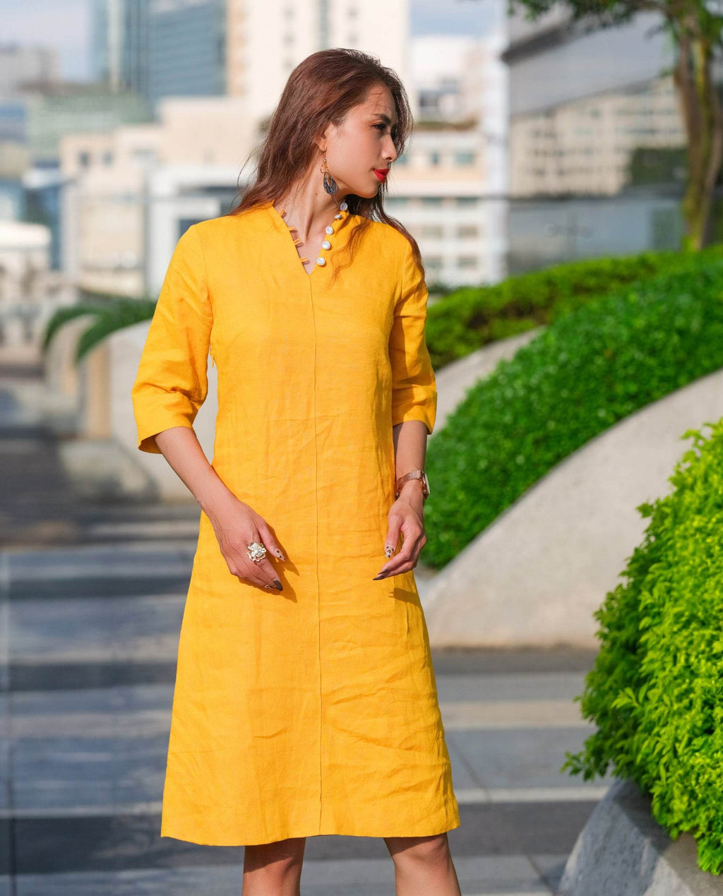 Đầm Suông Linen Tràng An DRE142 - Hity