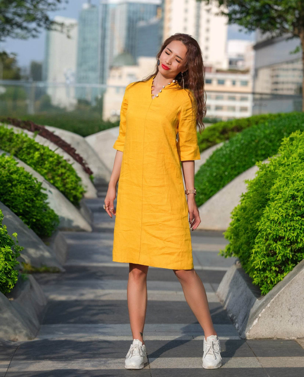 Đầm Suông Linen Tràng An DRE142 - Hity