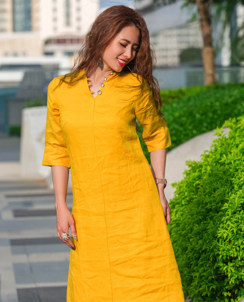 Đầm Suông Linen Tràng An DRE142 - Hity