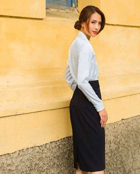 Váy Bút Chì SKI031 Casette Đen Huyền Bí - Hity