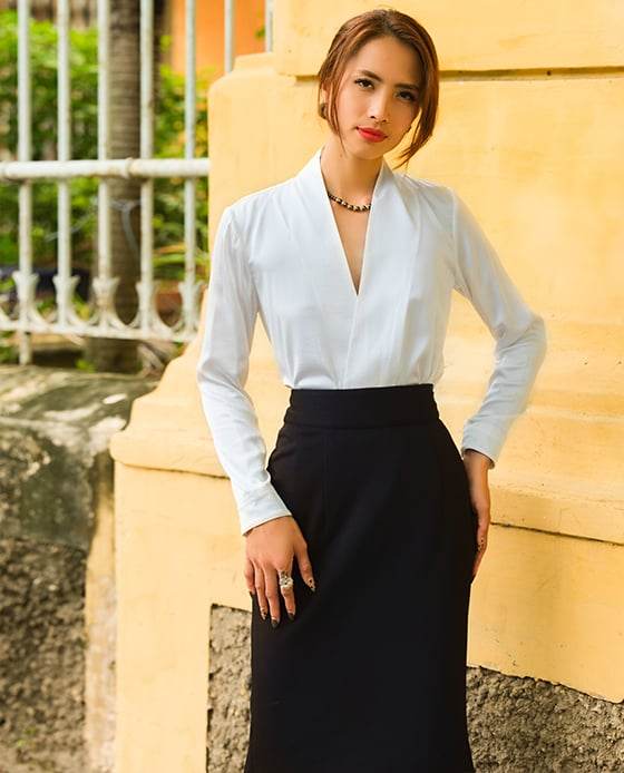 Váy Bút Chì SKI031 Casette Đen Huyền Bí - Hity