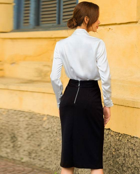 Váy Bút Chì SKI031 Casette Đen Huyền Bí - Hity