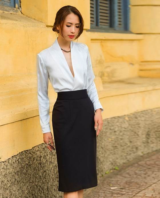 Váy Bút Chì SKI031 Casette Đen Huyền Bí - Hity