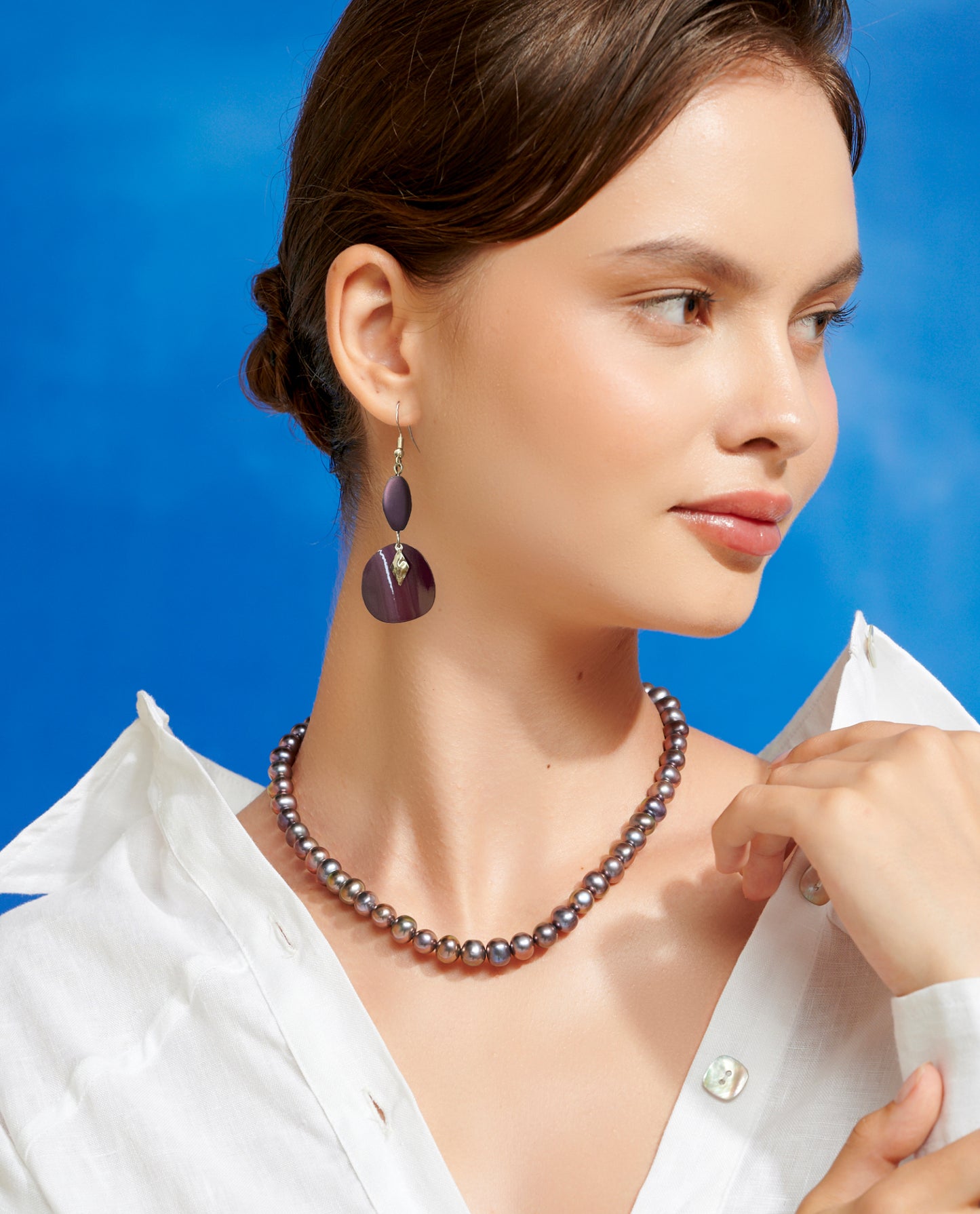 Bông tai màu mận khuyên tai hoa tai trang sức đẹp phụ kiện thời trang cao cấp | Thời trang thiết kế Hity