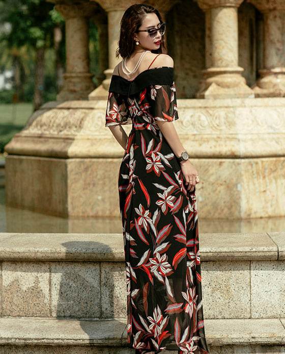 Đầm Maxi Trễ Vai Chu Huyền DRE110 - Hity