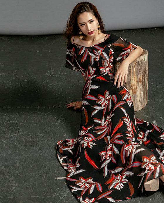 Đầm Maxi Trễ Vai Chu Huyền DRE110 - Hity