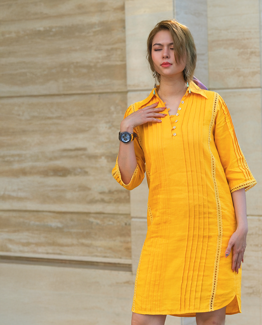Đầm Sơ Mi Linen Tràng An DRE135
