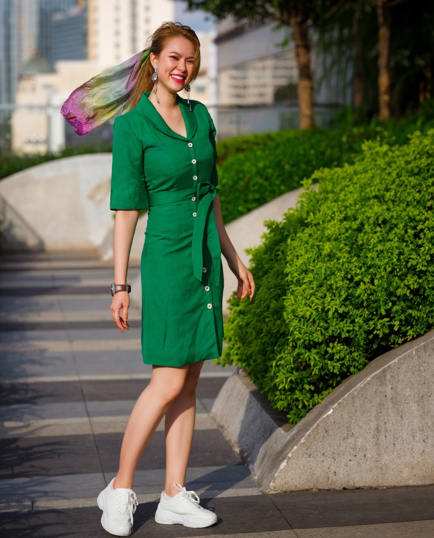 Đầm Ôm Linen Trúc DRE143