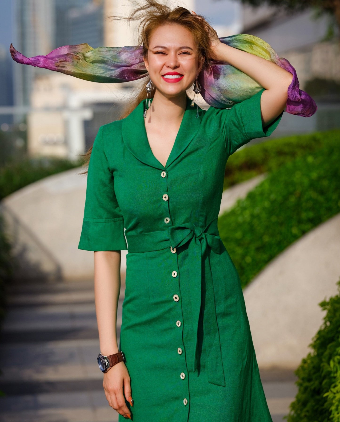 Đầm Ôm Linen Trúc DRE143