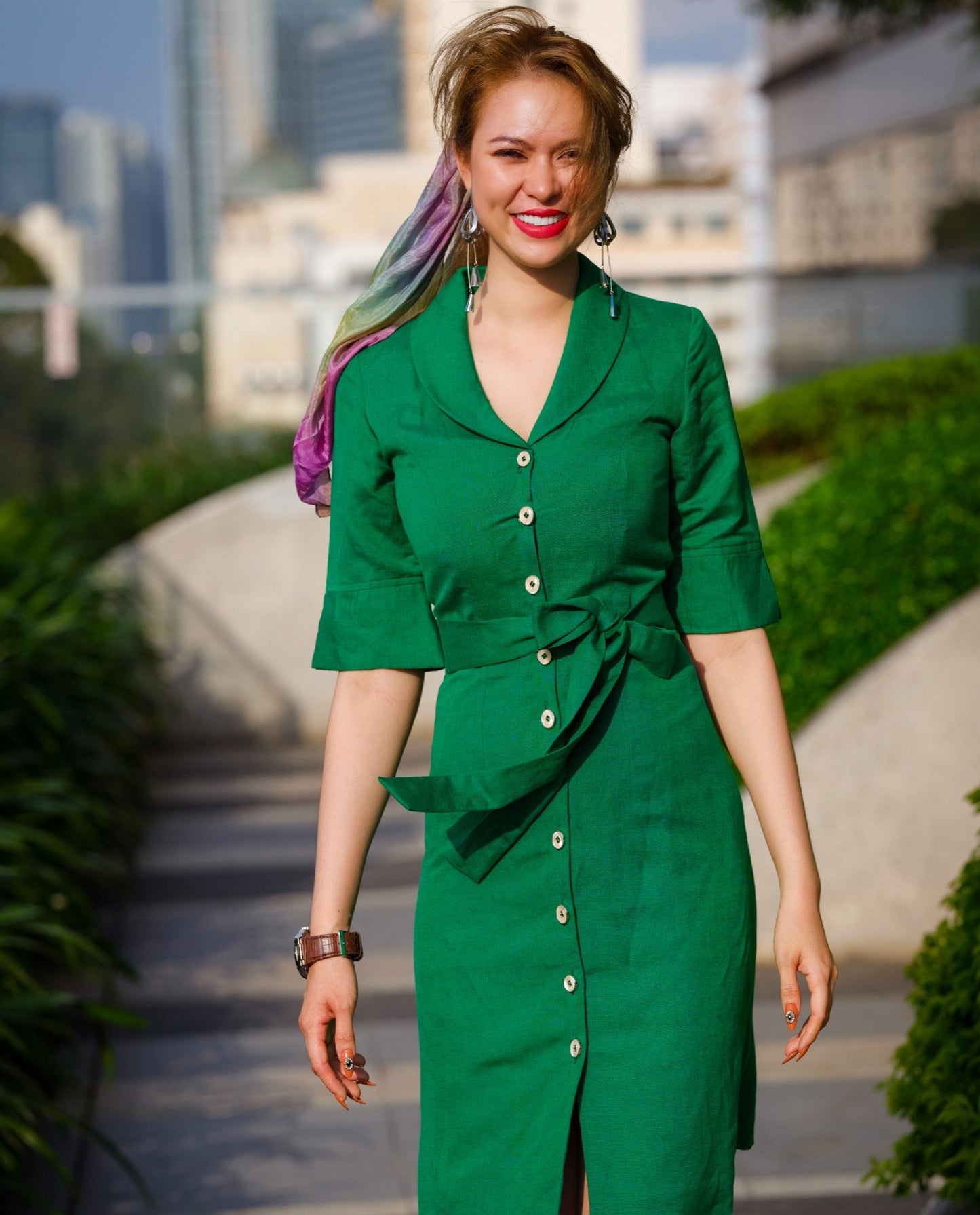 Đầm Ôm Linen Trúc DRE143