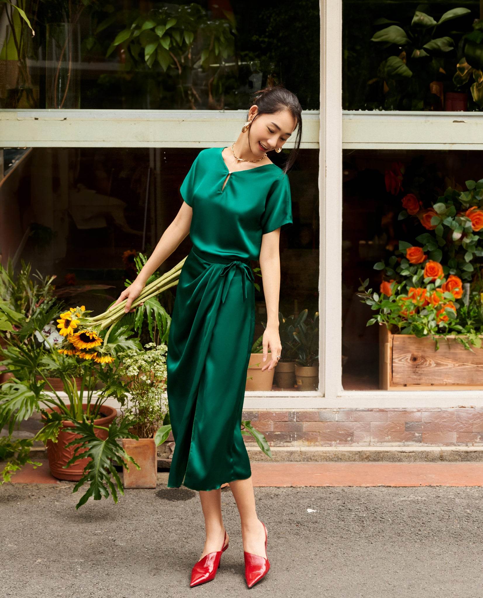 Áo Cổ V Cúc Phương TOP215 - Hity