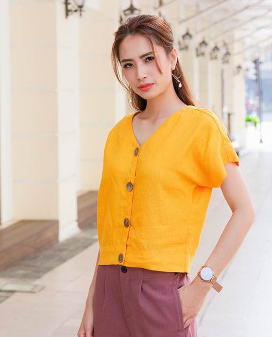Áo Croptop Linen Carolina TOP134 - Hity