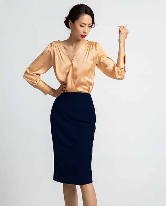 Váy Bút Chì Hải Quân SKI031