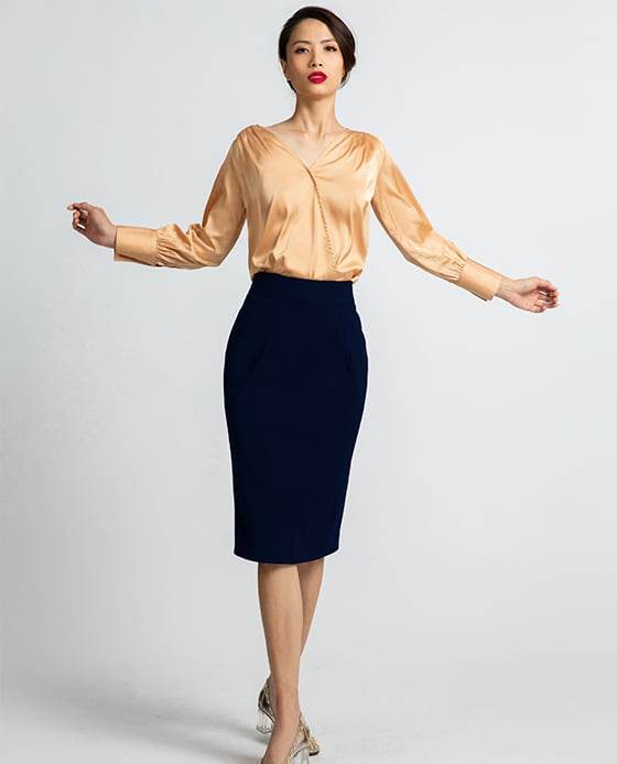 Váy Bút Chì Hải Quân SKI031 - Hity