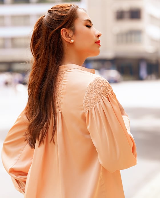 Áo Lụa Smocked Inka TOP163