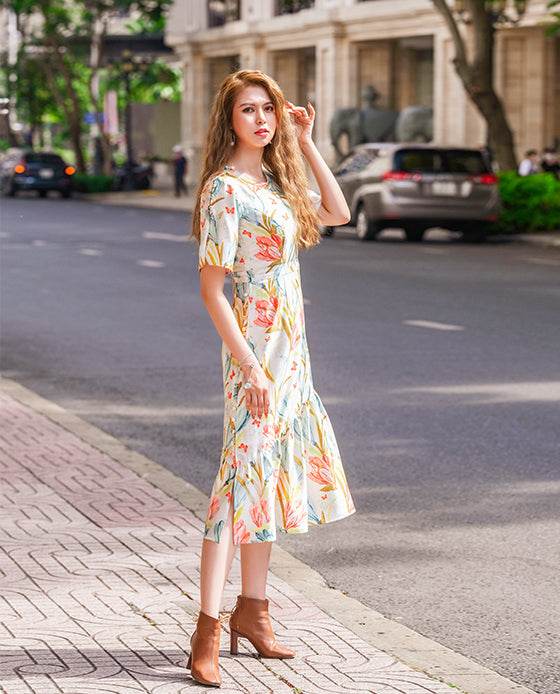 Đầm Midi Lụa Tulips DRE139 - Hity