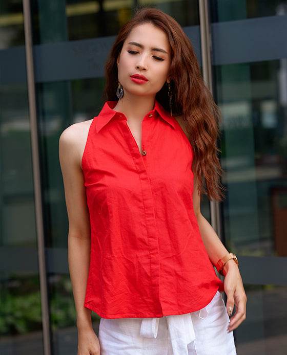 Áo Sơ Mi Halter Lạc TOP159 - Hity