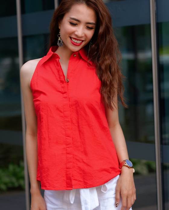 Áo Sơ Mi Halter Lạc TOP159 - Hity